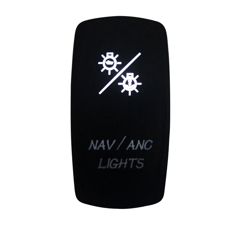 

DC12V 24V Marine Grade NAV/ANC LIGHTS Rocker Switch White Led lamp 7 Pin ON/OFF/ON DPDT Waterproof IP66