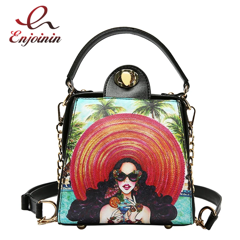 

Fashion Sexy Hat Woman Pattern Pu Leather Ladies Tote Bag Shoulder Bag Crossbody Party Purse Handbag Crossbody Messenger Bag