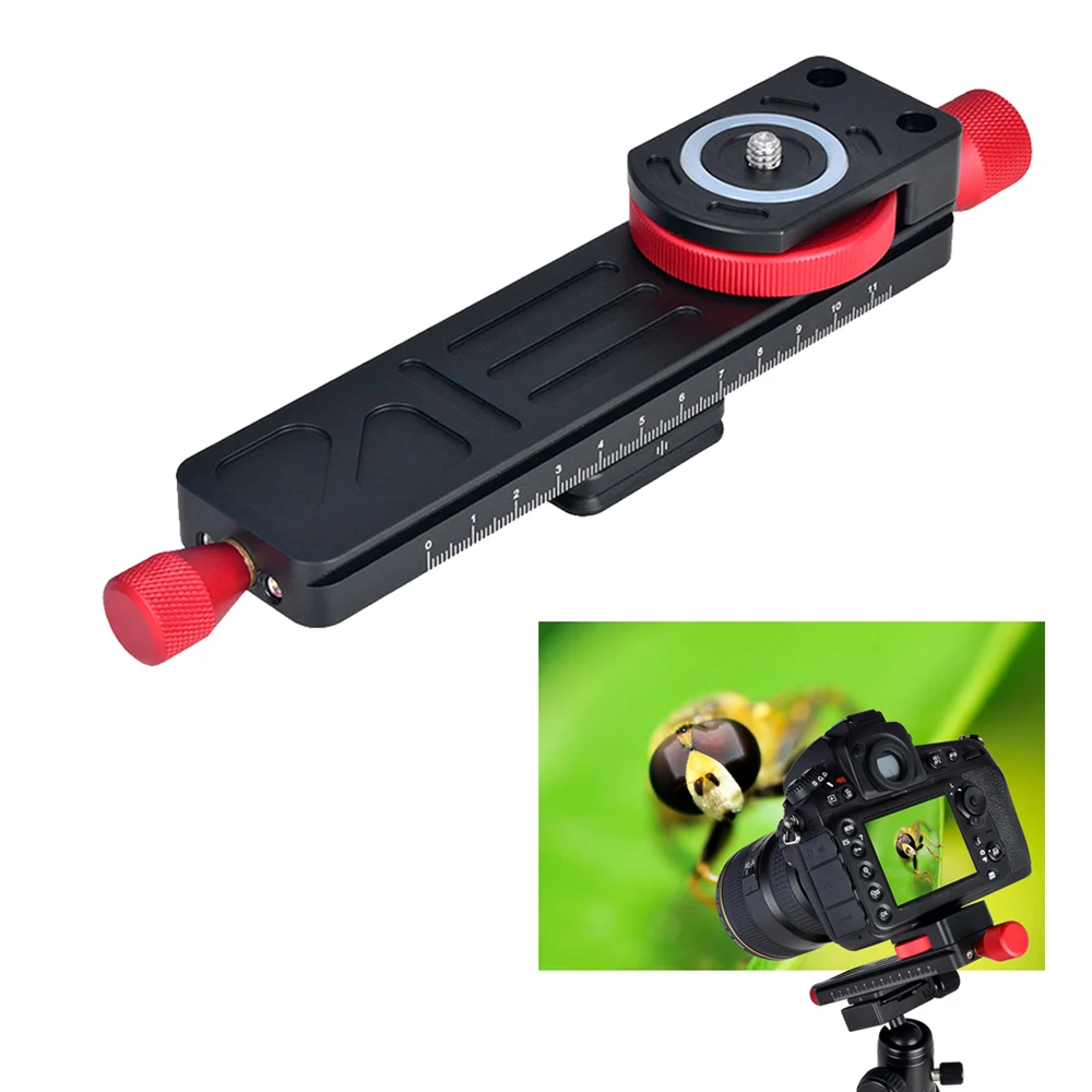 160mm Aluminum Alloy Macro Focusing Rail Slider Closeup Shooting Tripod Head For Canon Nikon
