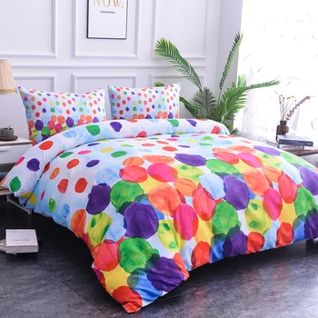 

Boniu Colorful Circle Pattern 2/3pcs Ink painting Bedding Sets Soft Duvet Cover with Pillowcases King Queen Full Size Bedclothes
