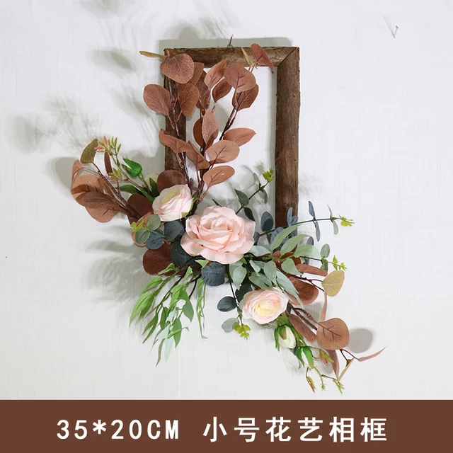 Creative Retro painting Artificial flower Photo frame Wall mount Home