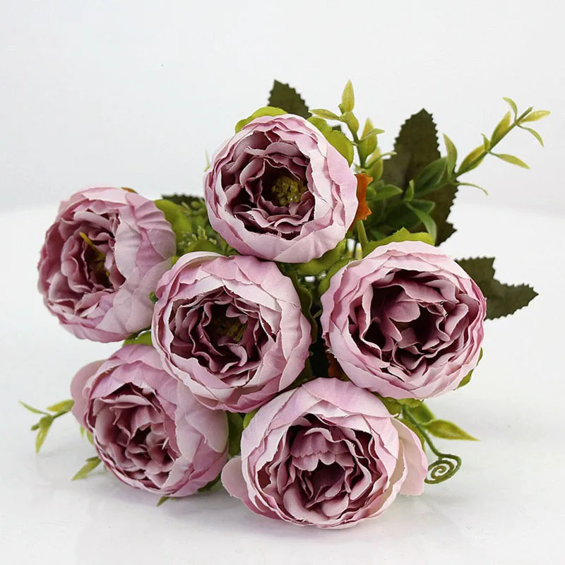 artificial flower silk peonies home decor(3)