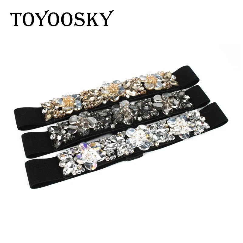 TOYOOSKY/новые модные черные женские ремни из искусственной кожи со стразами и