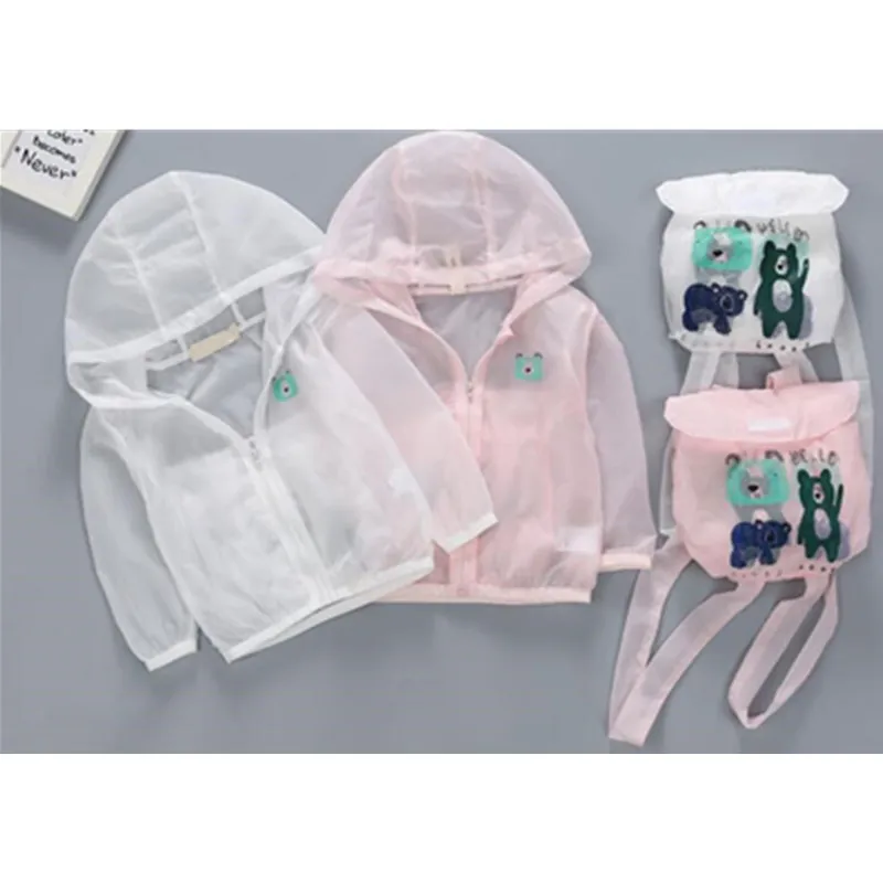 

[Bosudhsou] LL-3 Summer Thin Girl Boy Casual Jacket Children Sun-protective Clothing Korean Fashion Coat Can Be Used As Bag