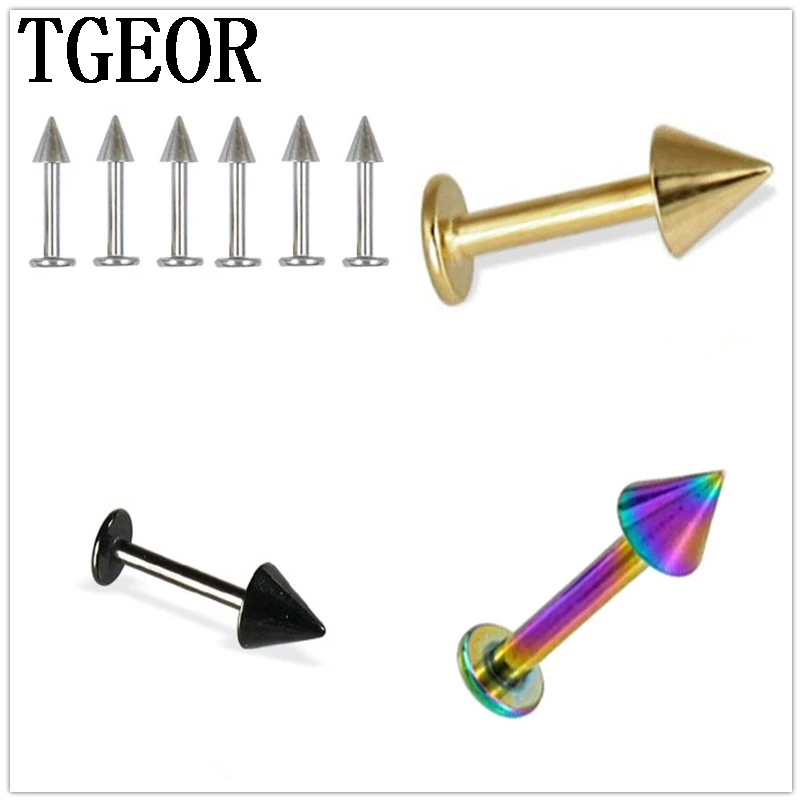 free shipping body jewelry 16G 1 Pair surgical Stainless Steel spike