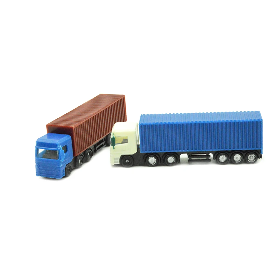 

1:150 scale 8cm long architectural model plastic miniature Container truck trailer for model building train layout