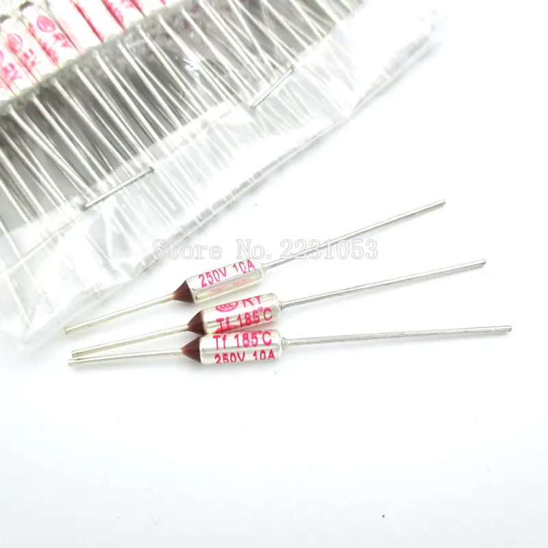 

5PCS/LOT TF 185 Celsius Circuit Cut Off Thermal Fuse 250V 10A 185 Degree Temperature Thermal Fuse