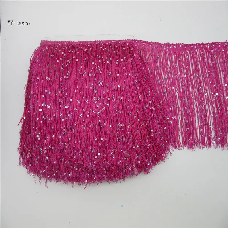 10 Yards 20CM Long Polyester Lace Tassel Fringe Rose Fringe Trim Lace