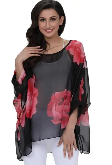 Baharcelin 5XL 6XL, большие размеры, женская летняя повседневная Свободная шифоновая блузка с рукавами летучая мышь, рубашка, блузка, топы, одежда - Цвет: c1