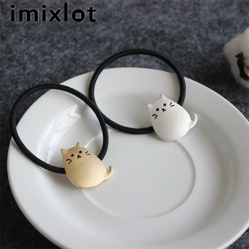 

Cute Women Girl Hair Bands High Quality Hair Elastics Accessories Cat Pendant Rubber Band Head Jewelry