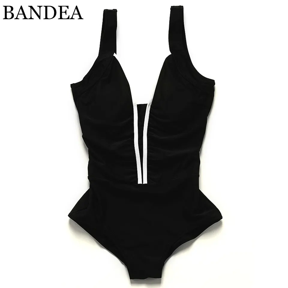 BANDEA 2017 Plus Size Swimwear monokini padded Swim Beachwear Black deep v One Piece Swimsuit Women Swimwear plus-size-black-swimsuit : image BANDEA 2017 Plus Size Swimwear monokini padded Swim Beachwear Black deep v One Piece Swimsuit Women Swimwear plus-size-black-swimsuit