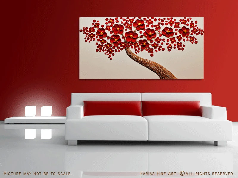 Red Blooming Tree white-1