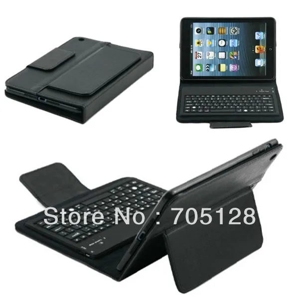 For iPad Mini Bluetooth Wireless Keyboard + PU Leather Stand Case