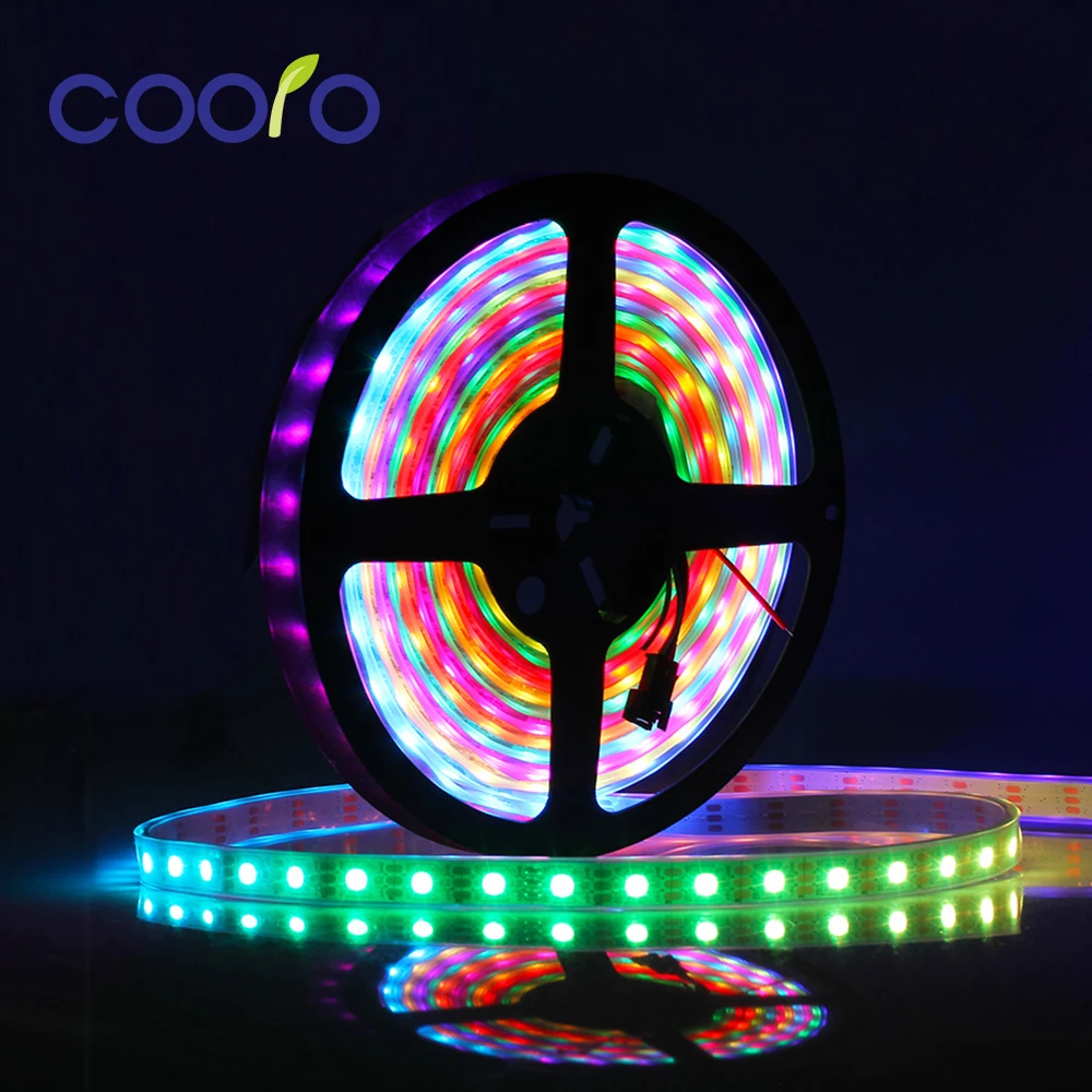 

DC5V WS2812B RGB Led Strip 30/60/144 pixels/leds/m Smart Led Pixel Strip,Black/White PCB,WS2812 IC, IP30/IP65/IP67