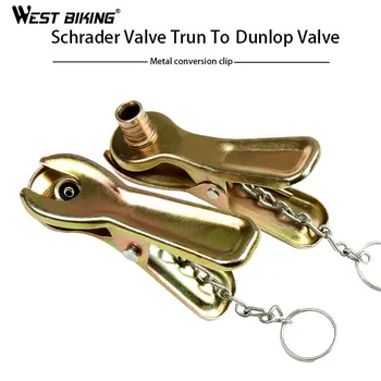 

WEST BIKING Bicycle Tire Tool Clip Schrader Valve Turn To Woods Valve Cycling Pump AV To EW Metal Converter Clip Bike Tools