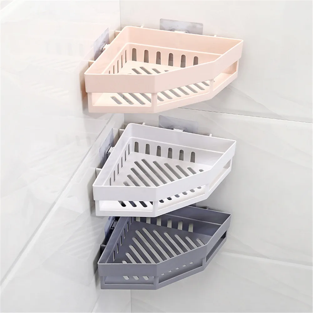 

Plastic Bathroom Kitchen Storage Rack Traceless Corner Storage Rack Organizer Shower Shelf Decor Bathroom Kitchen Storage Rack