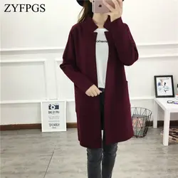 ZYFPGS 2018 зима Top Coat Для женщин куртка хлопок теплые кашемировые куртки наивысшего качества Лидер продаж шерстяная куртка Новое поступление