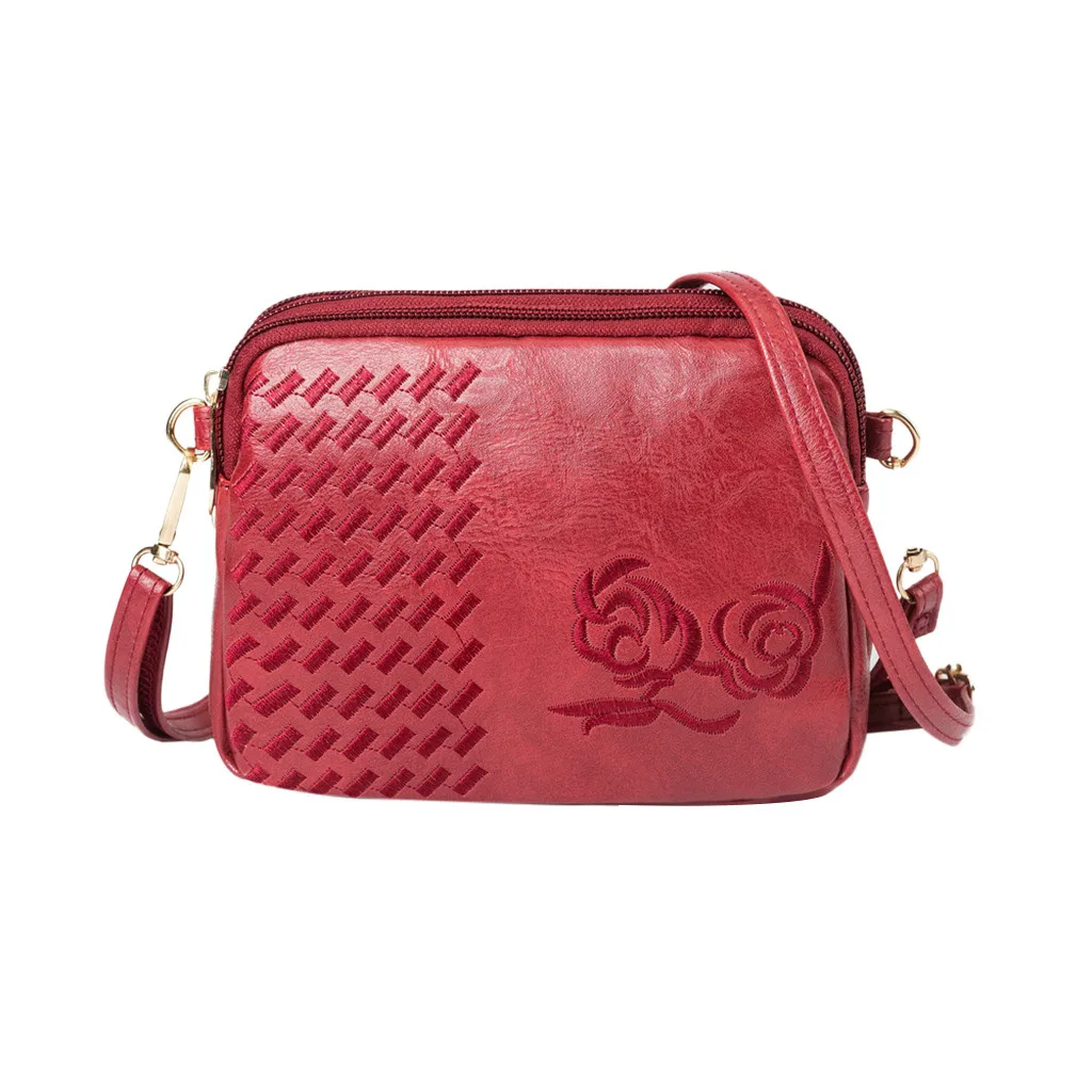 

Luxury Handbags Women Bags Designer 2019 Women New Wild Zipper Embroidery Crossbody Bags Vintage Flower Messenger Shoulder Bag