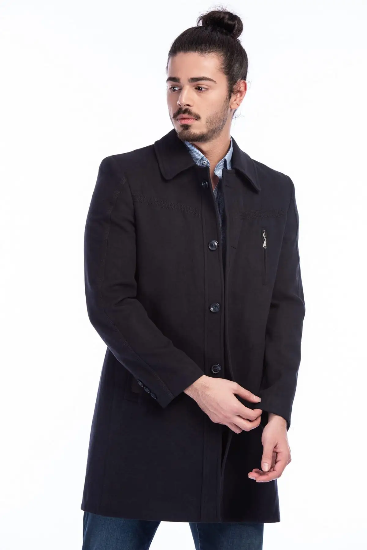 Dewberry мужской темно-синий Overcoat-1020001P8317. | Мужская одежда