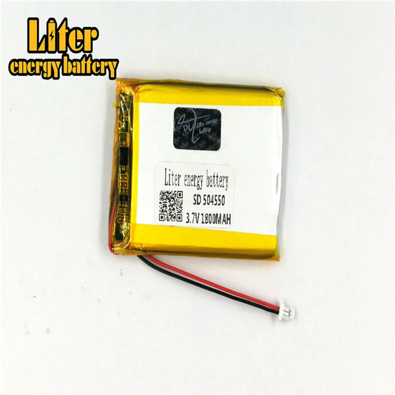 

1.0MM 2pin connector 3.7 V 504550 1800mah Rechargeable lipo battery solar li ion polymer lithium battery MP3 MP4 MP5 small toys