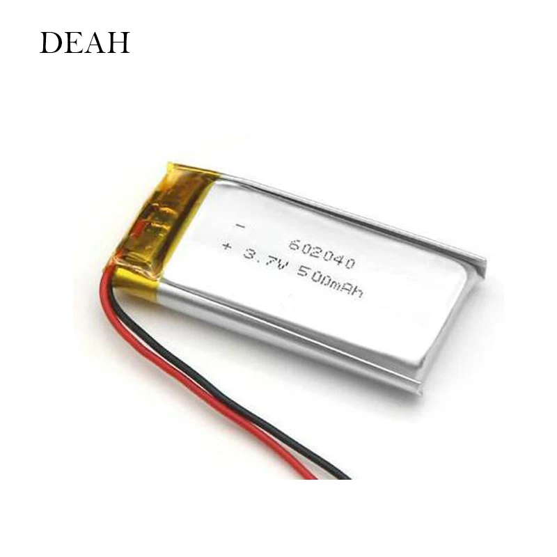 

3.7V 500mAH 602040 polymer lithium ion / Li-ion Rechargeable battery For mp3 mp4 GPS Voice Recorder Backup Power PC Smart Watch
