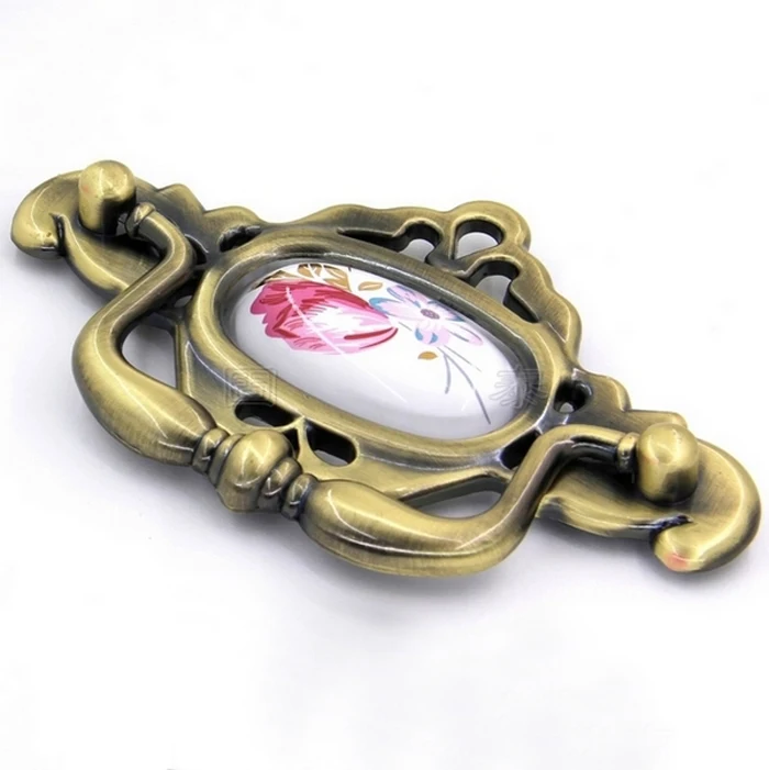 

Hole distance 76mm Kitchen Cabinet Cupboard Door Drawer Pull Knob Handle Home Decor Wardrobe Ceramic Pull