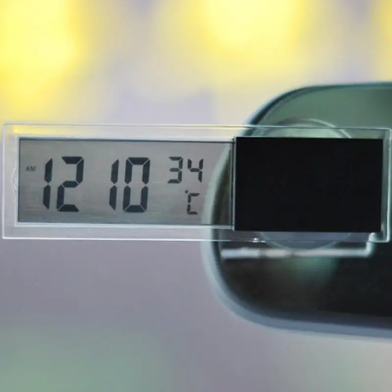 Универсальный Авто 2 в 1 цифровые ЖК электронные часы термометр мода многоцелевой с присоской автомобильные часы автомобильные аксессуары