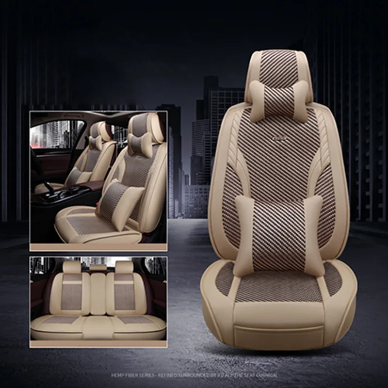 

2018 New Ice Silk Car seat cover Breathable seat cushion Support Summer 5 seat Covers for Toyota rav4 prado camry corolla prius