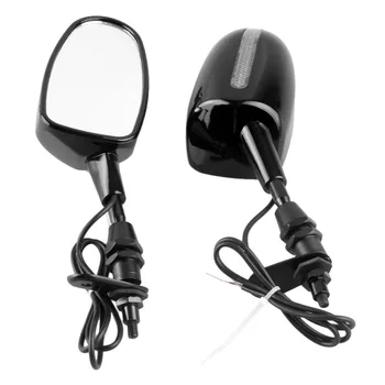 

6mm Thread LED Rearview Rear View Wing Side Mirrors For Honda CBR 600F1/F2/F3 1987-1998 & GSX-R600/750/1000 1992-2005 Etc Models