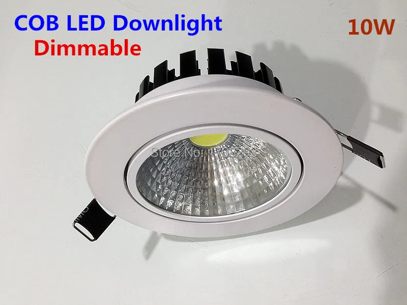 

Dimmable LED COB Downlights round 10W12W High Quality Led Recessed Lights warm white White Shell CE&ROHS+Driver