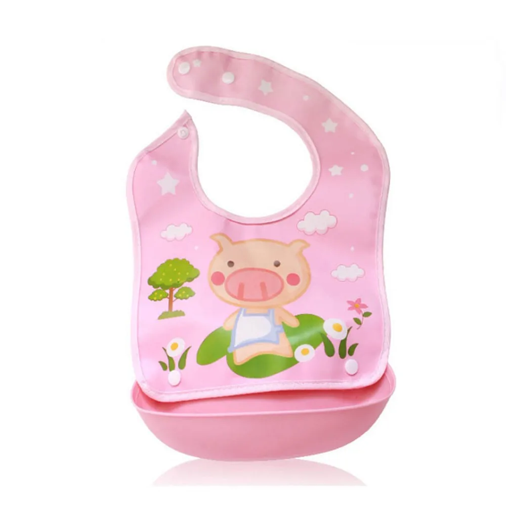 Bibs & Burp Cloths Cartoon Animals Baby Bebe Bibs Kid Infant Apron Towels EVA Plastic Waterproof Baby Bib Baby Stuff Accessories