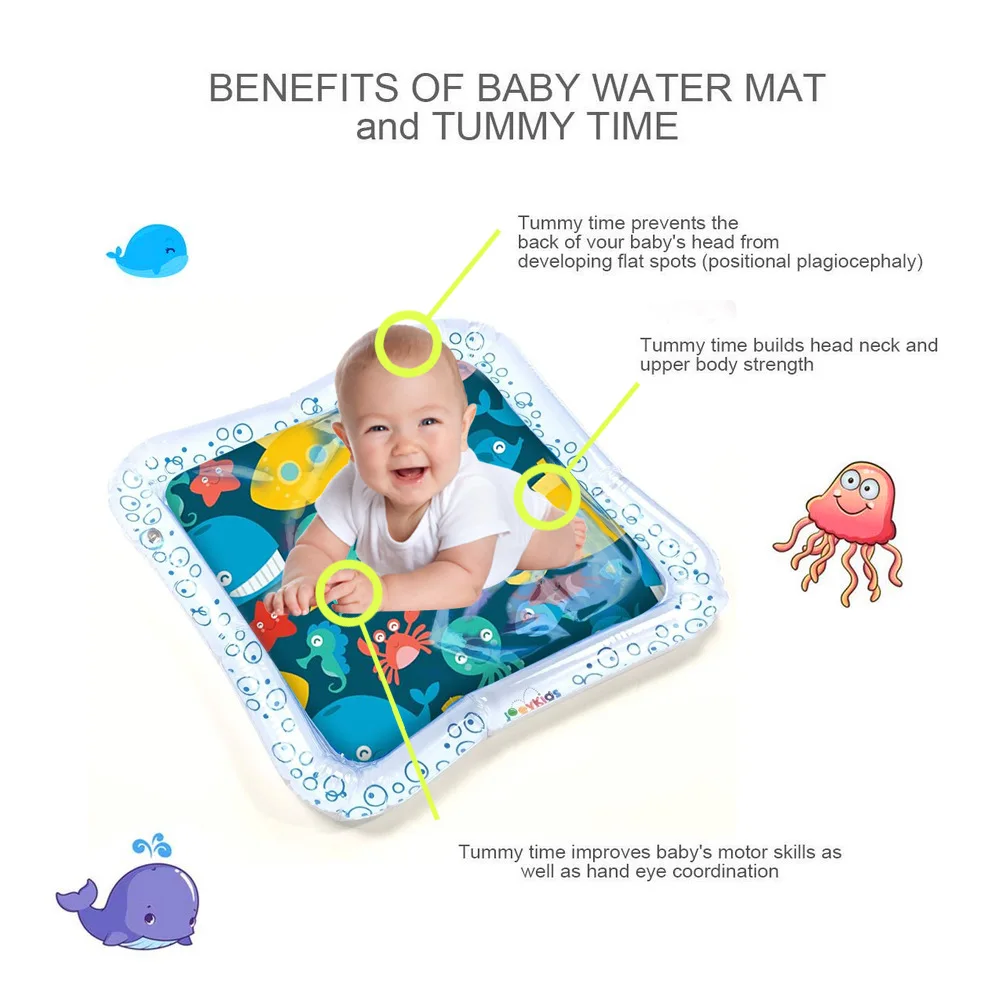 Baby Kids Water Play Mats Inflatable Infants Tummy Time Playmat Toys Fun Activity Carpet Hand-eye Coordination Toys for Children