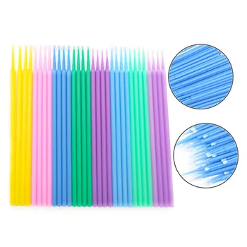 

500pcs Durable Micro Disposable Swabs Stick Eyelash Extension Makeup Brushes Individual Applicators Mascara Removing Tool Random