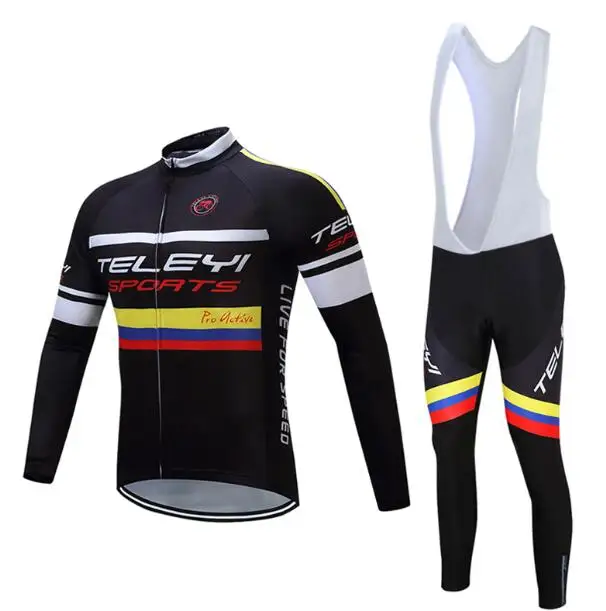 Зимняя Теплая Флисовая одежда для велоспорта, Мужская теплая футболка с длинным рукавом, комплект одежды для горного велосипеда, спортивный костюм - Цвет: jersey and pants