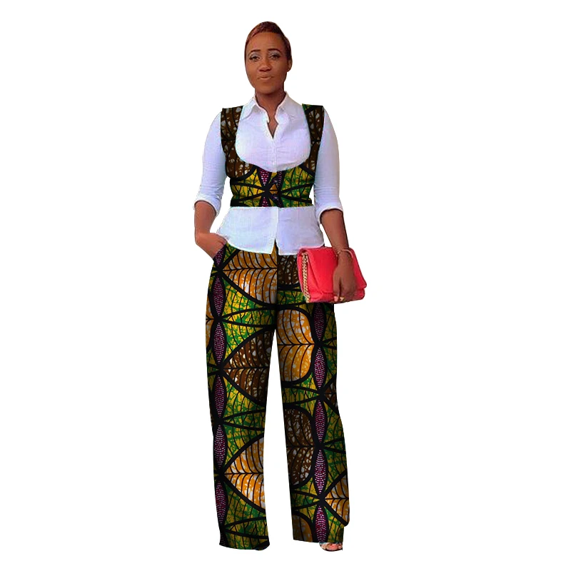 

Hitarget autumn african clothes African Women 2 Pieces Dashiki Cotton Print Wax Crop Top and pants suit african clothes WY3053