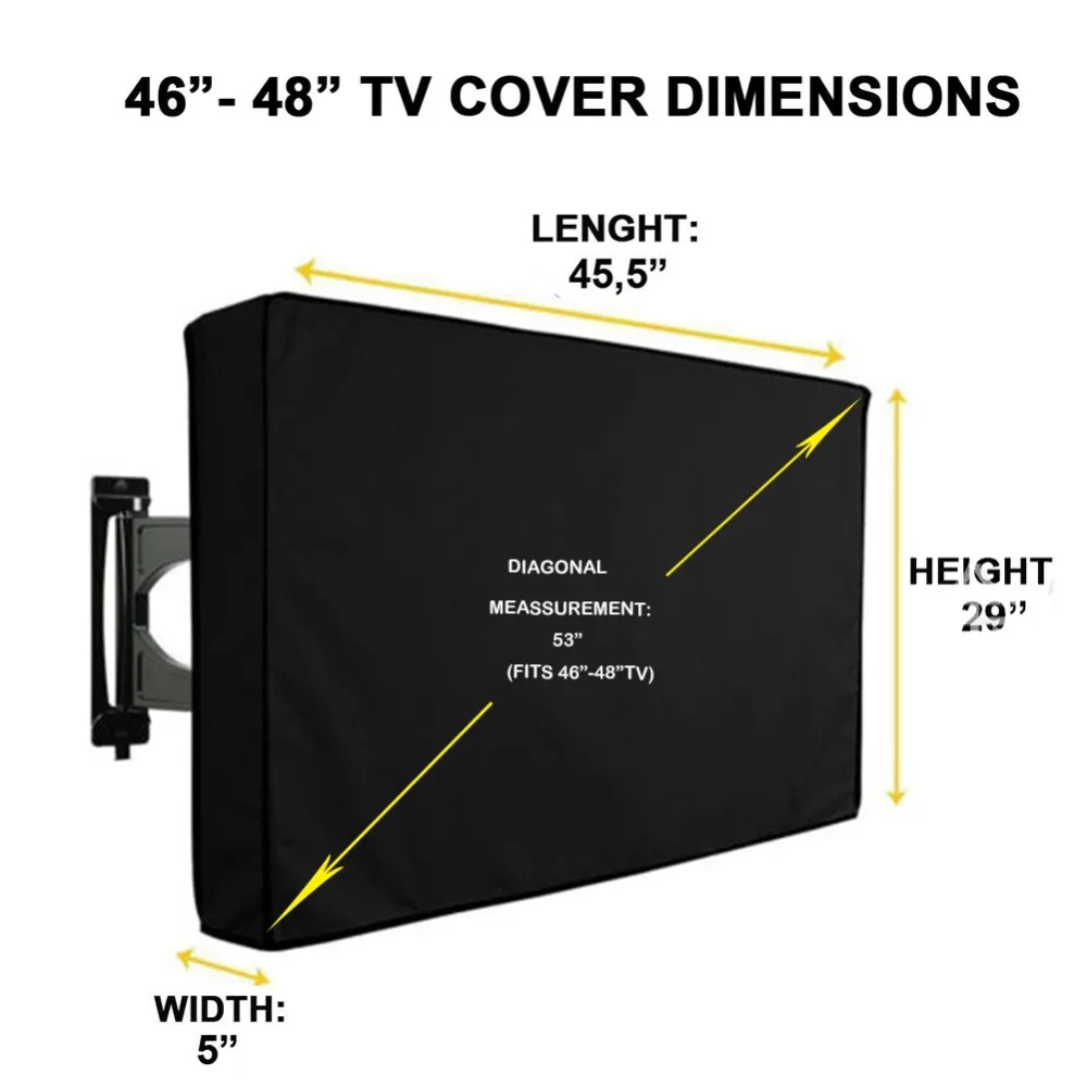Новейший уличный ТВ чехол для воды и пыли подходит для большинства телевизоров Водонепроницаемый Открытый Чехол для телевизора - Цвет: 46-48inch