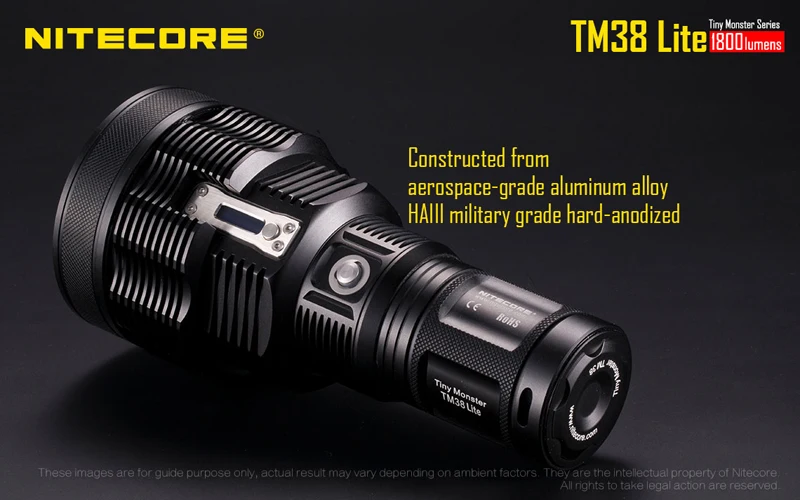 Крошечный монстр серии Nitecore TM38 Lite CREE XHP35 HI D4 светодиодный 1800 люмен перезаряжаемый прожектор с дальностью луча 1400 метров