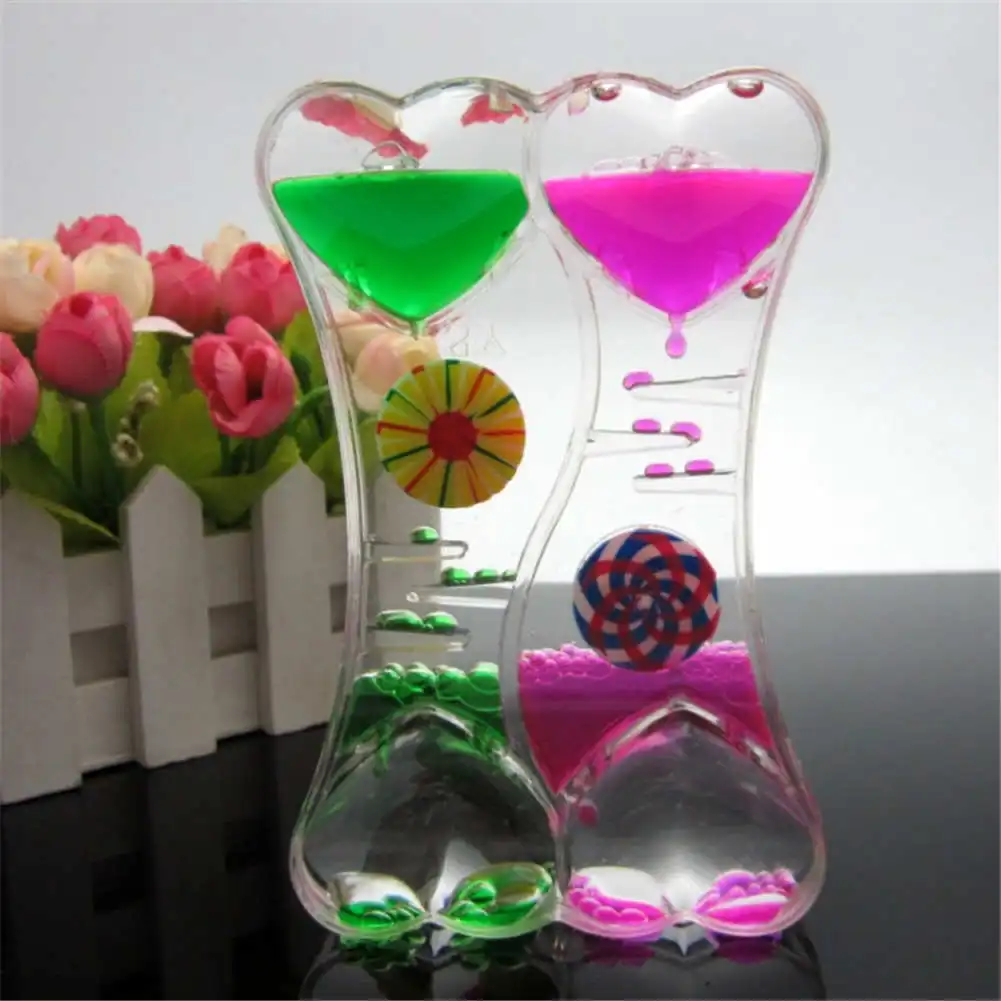

1pc Liquid Hourglasses Dynamic Transparent Oil Drop Timer Hour Glass Decoration for Home LXY9