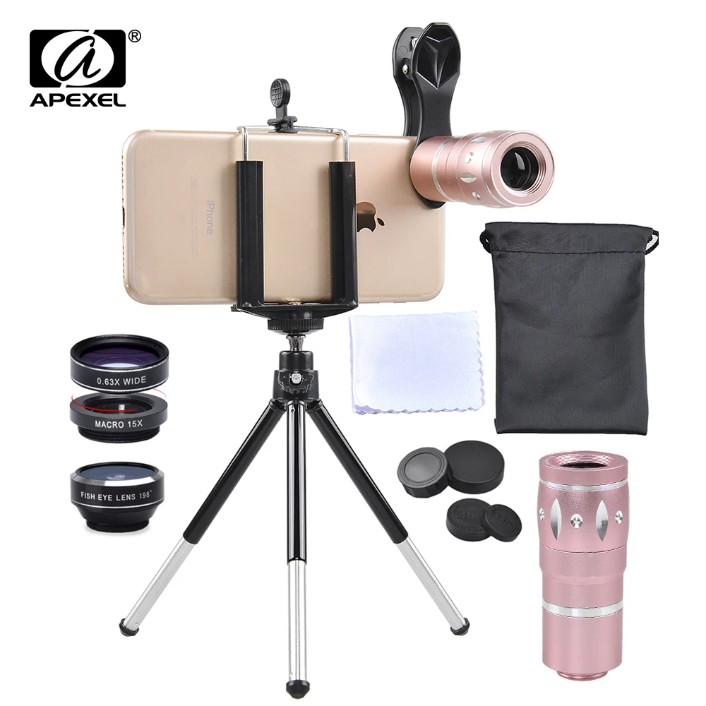 imágenes para APEXEL 6 EN 1 kit de la lente de la cámara 10X de Zoom de teleobjetivo + fisheye lente gran angular y macro Para iPhone7 6 S plus xiaomi JS10XDG3ZJ imágenes para APEXEL 6 EN 1 kit de la lente de la cámara 10X de Zoom de teleobjetivo + fisheye lente gran angular y macro Para iPhone7 6 S plus xiaomi JS10XDG3ZJ