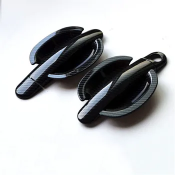 

12pcs For Santana/Polo/SAGITAR/Tiguan/Yeti carbon fibre door Handle Cover Trim wrist door bowl Accessories Stickers Car Styling