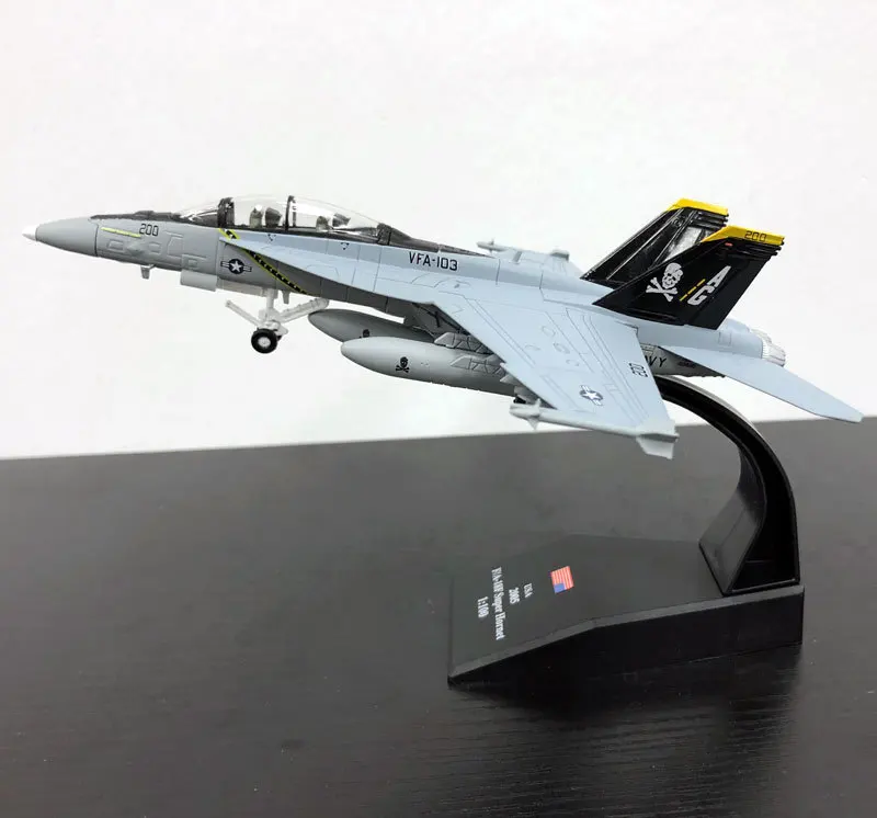 AMER 1/100 Scale Military Model Toys USA F/A-18F F18 Super Hornet Fighter Diecast Metal Plane Model Toy For Collection/Gift