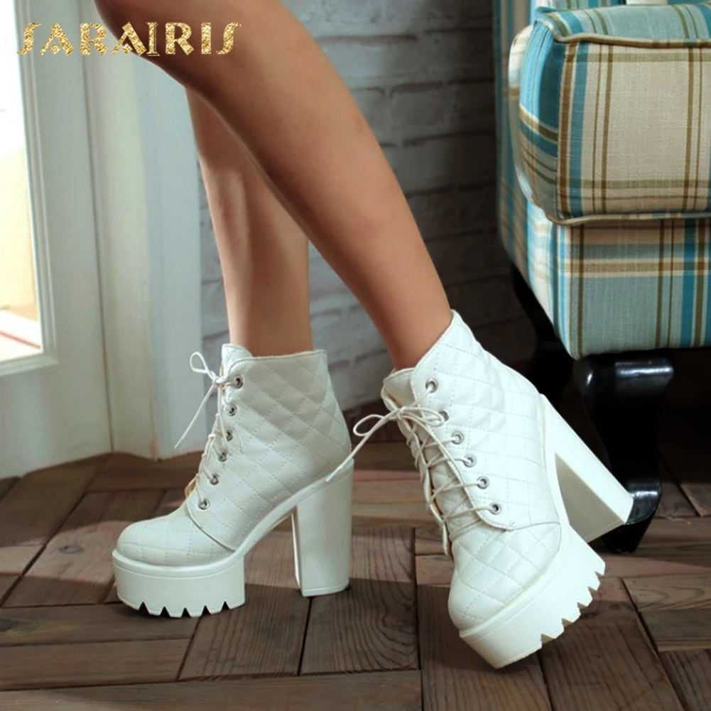 

Fashion plus size 43 top quality square high heels shoes women sexy party nightclub platform ankle boots women shoes boots