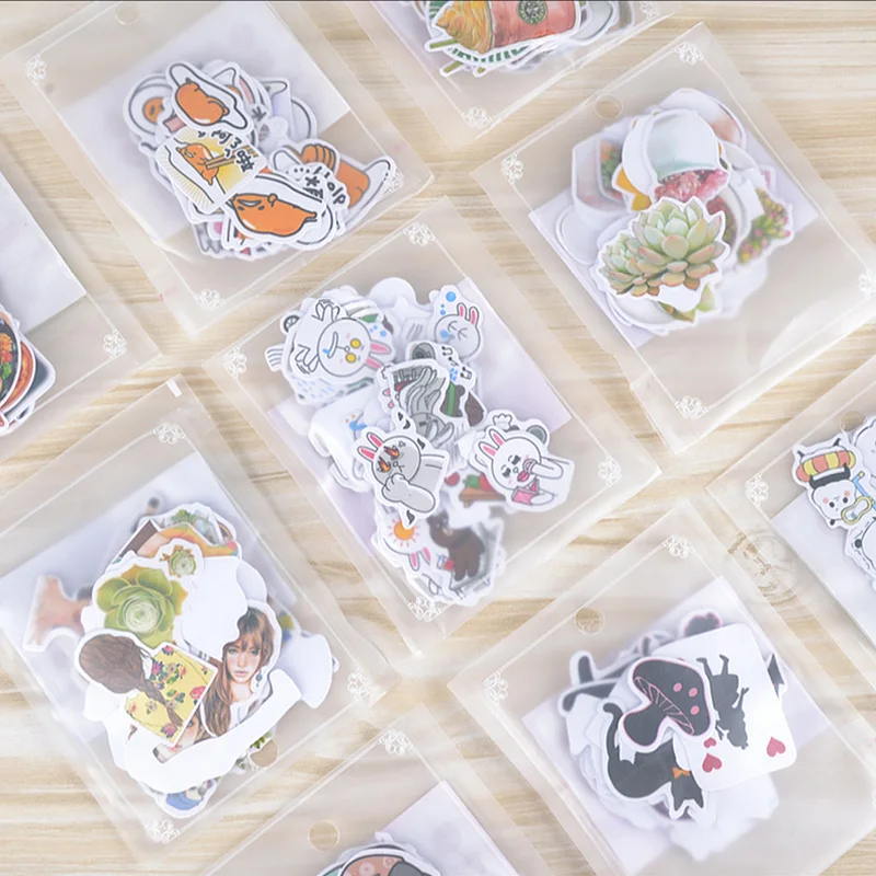 

11-38 pcs/bag Cute cartoon animals paper sticker package DIY diary decoration sticker album scrapbooking