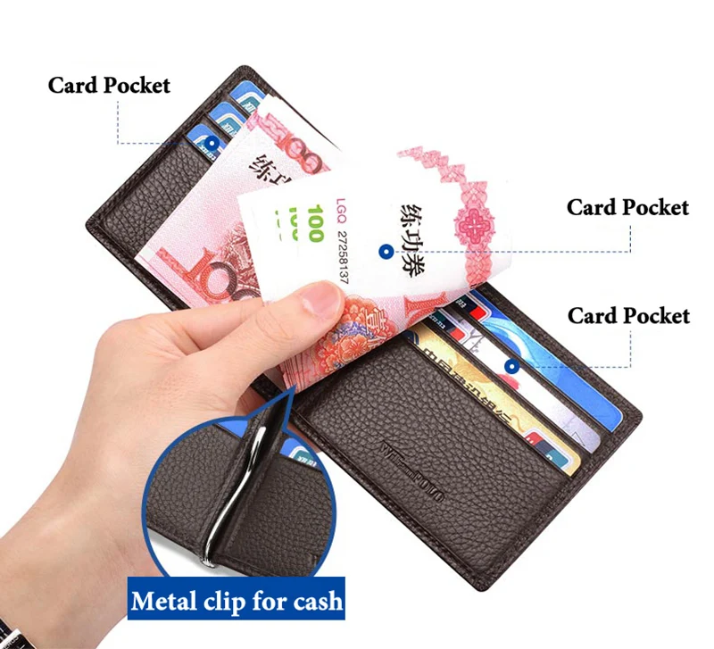 Мужской женский кошелек из натуральной кожи с держателем для кредитных карт, RFID блокирующий кошелек, тонкий кошелек для денег, зажим для карт, кошелек, новое поступление