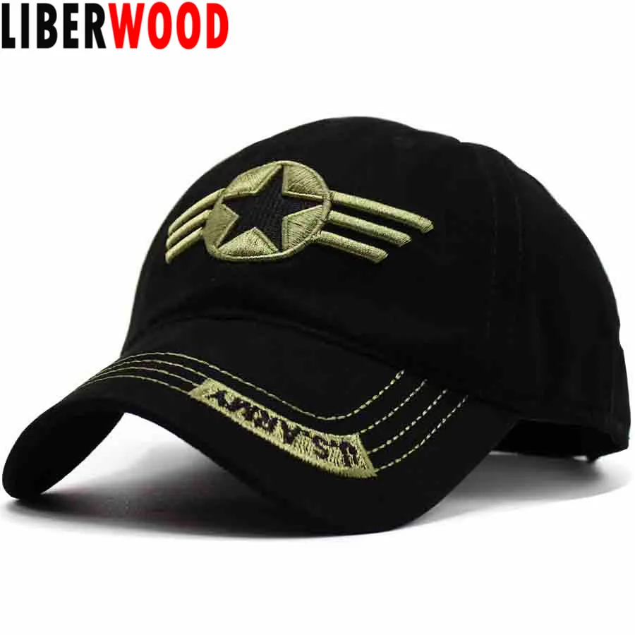 LIBERWOOD США армейская Шляпа Вышитая армейская Кепка воздушная сила Тактический Регулируемый головной убор брендовая бейсболка Мужская камуфляжная