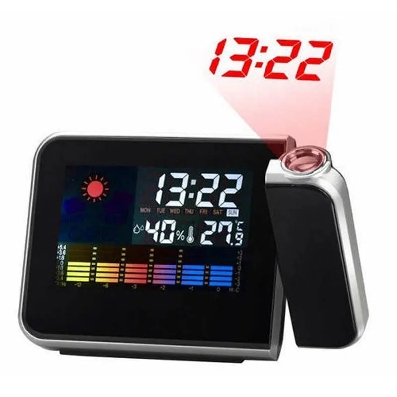 

New LED Backlight Digital Weather Projection Alarm Clock Weather Forecast Station High Quality LXY9 DE17