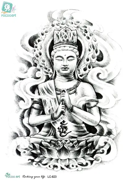 rocooart lc2823 21*15 cm grote grote tatoo sticker schets figuur van