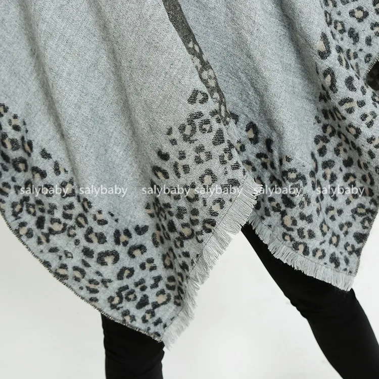 Новые модные женские леопардовые шарфы-пончо, женские кашемировые плащи, шарф, женская зимняя Толстая теплая накидка, шаль, обертывания