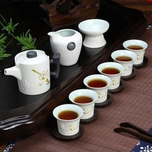 Снежный Глазурованный фарфор чайный сервиз черный чай Ru фарфоровый чайник