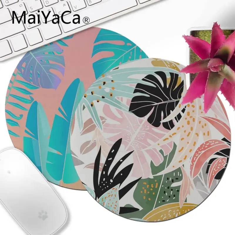 MaiYaCa Tropics Monstera и Bnanan Leaf Pattern DIY дизайн игровой круглый коврик для мыши уникальный